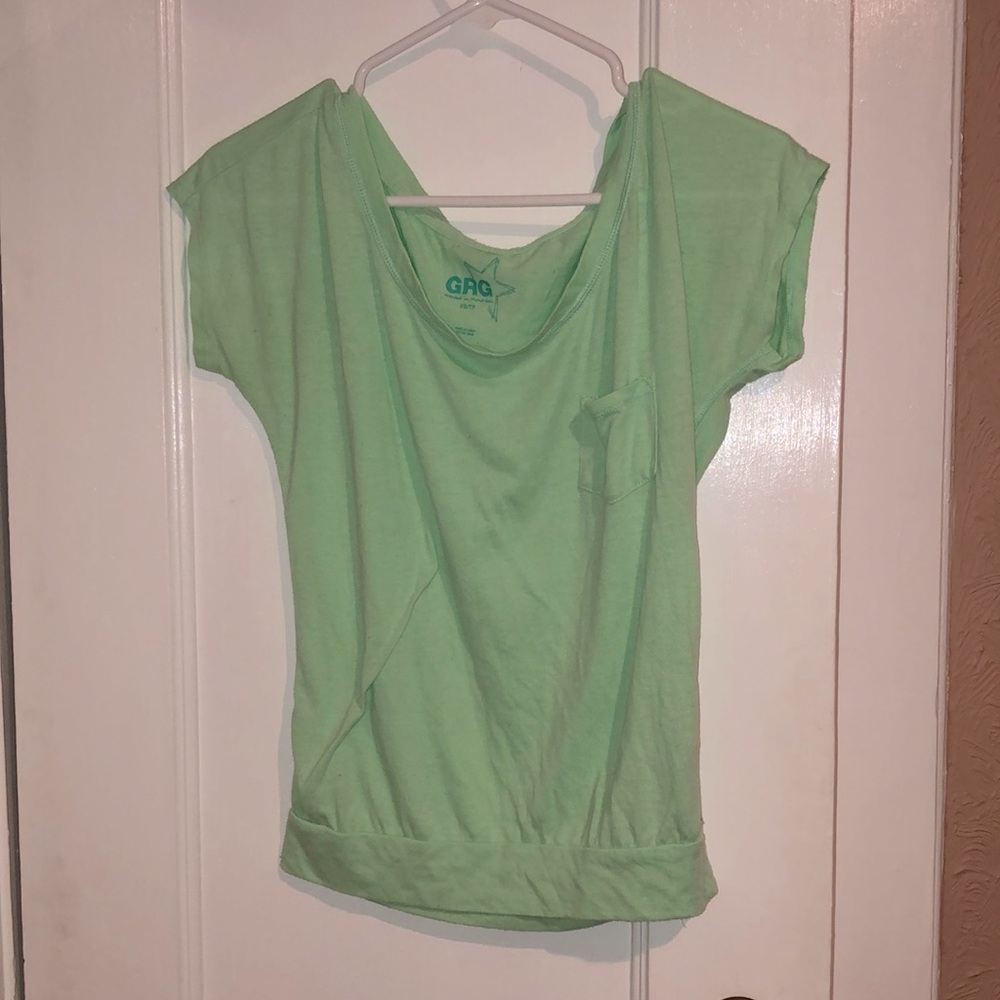 Garage Y2K era green crop top tee